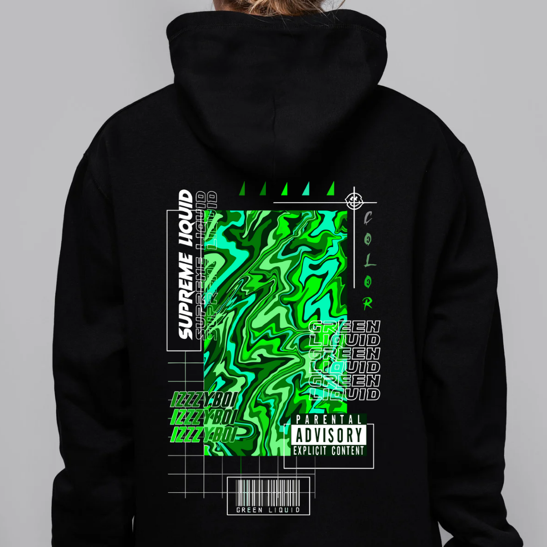 Sudadera negra con capucha Diseño abstracto