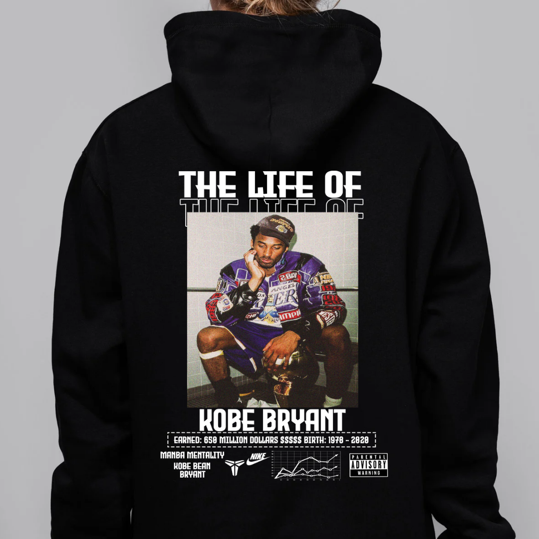 Sudadera negra con capucha Diseño de Kobe Bryant