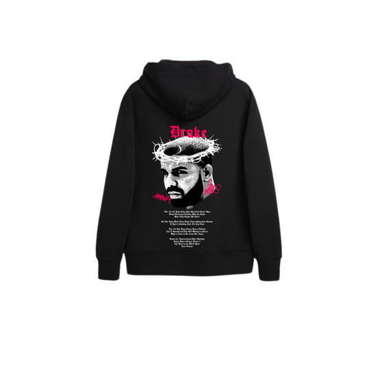 Sudadera negra con capucha Diseño de Drake