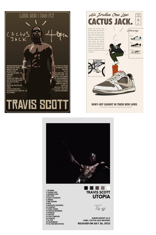 3pzas de posters de travis Scott utopía colección
