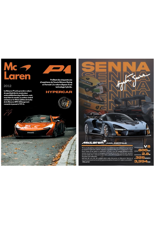 Posters de Autos Deportivos 2pzas colección