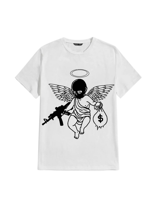 Playera Con Diseño de Angel Ladrón Gánster