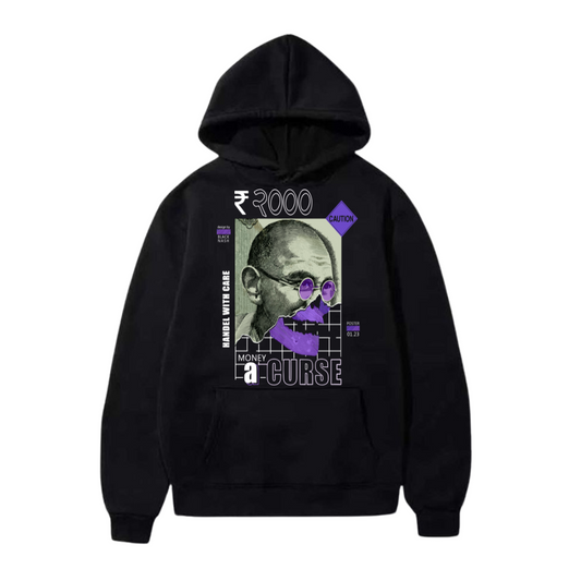 Sudadera negra con capucha Money a curse