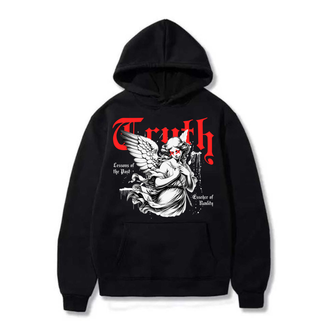 Sudadera negra con capucha estilo urbano